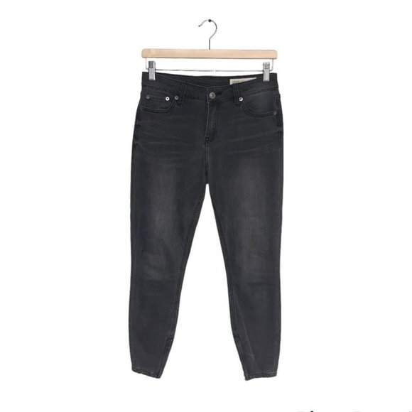 Pistola Jeans Size 28 Black Wash Faded Premium Denim Ankle Zip Skinny Mid-Rise - Picture 1 of 9